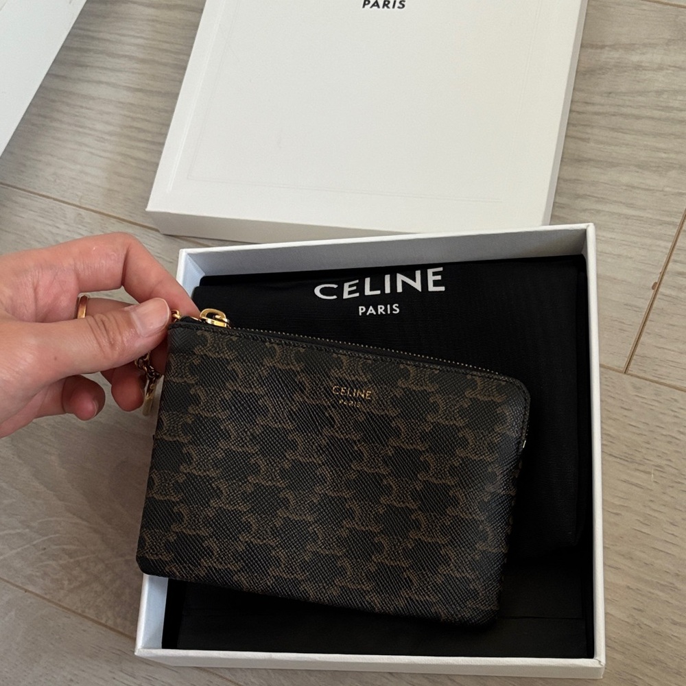 Celine Dark Brown Monogram Key Holder